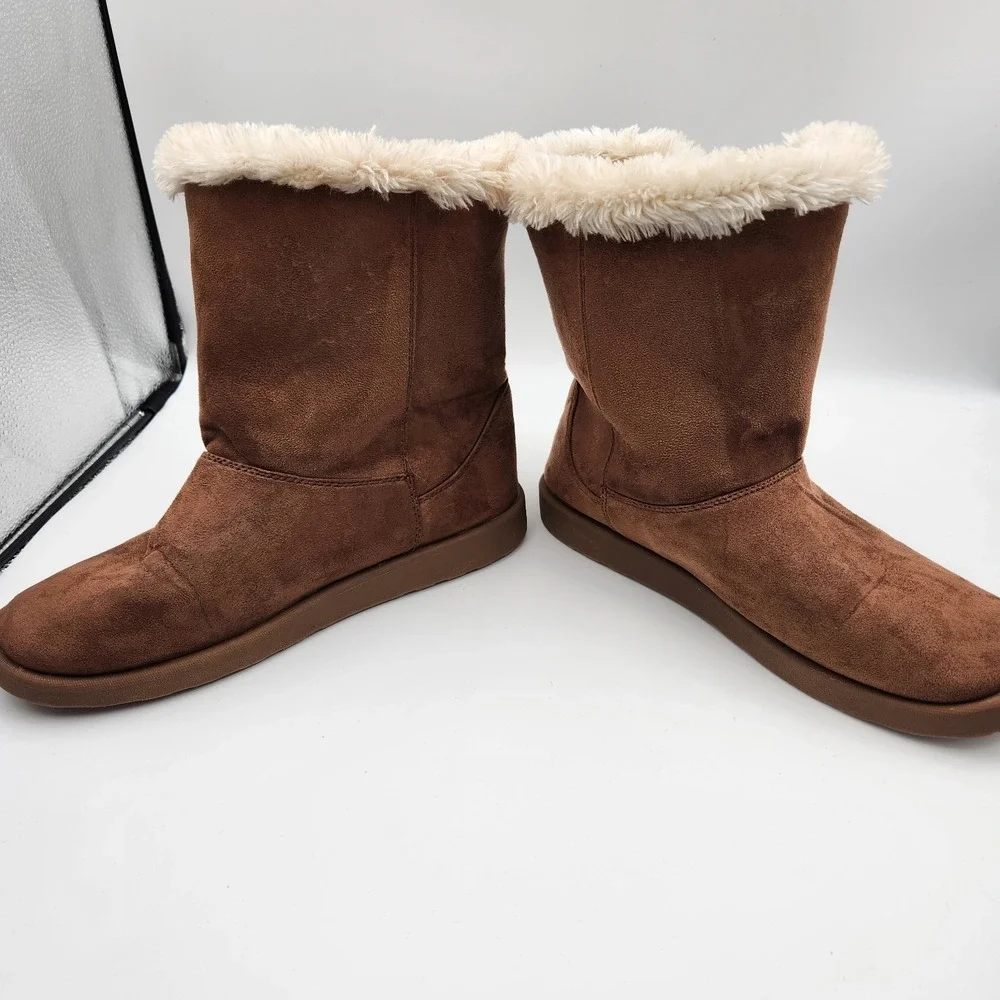Roebuck‎ & Co. Alexia Bootie Womens 9 Brown Faux Fur Lined Winter Boots